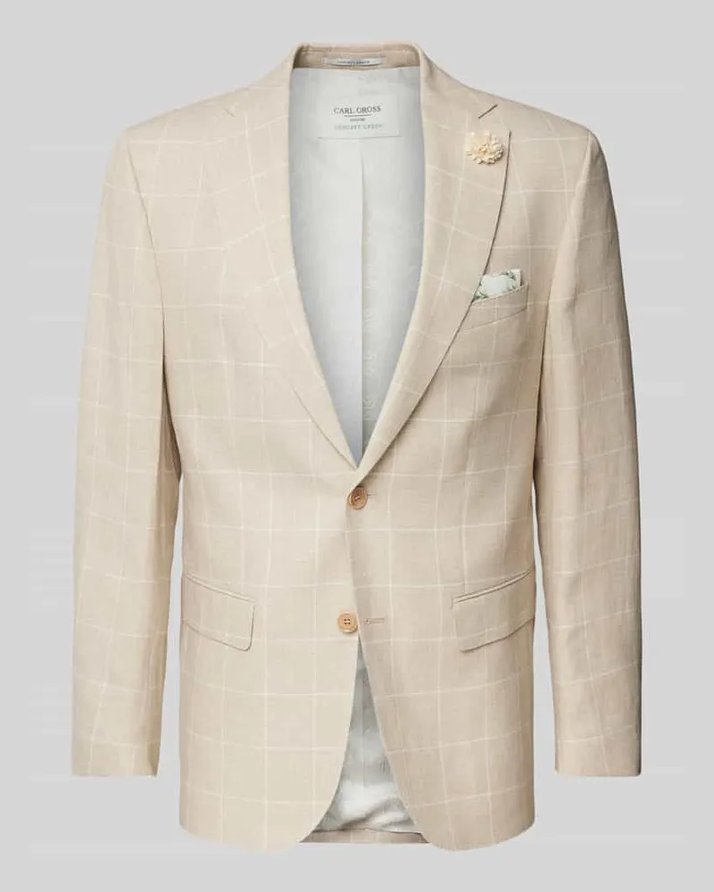 Carl Gross Regular Fit Anzugsakko aus hochwertigem Leinen-Mix Modell 'TANNON Beige