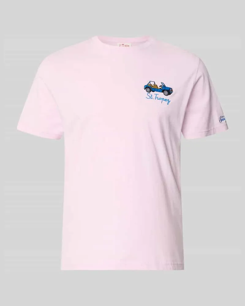 MC2 Saint Barth T-Shirt mit Stitchings Modell 'PORTOFINO Hellrosa