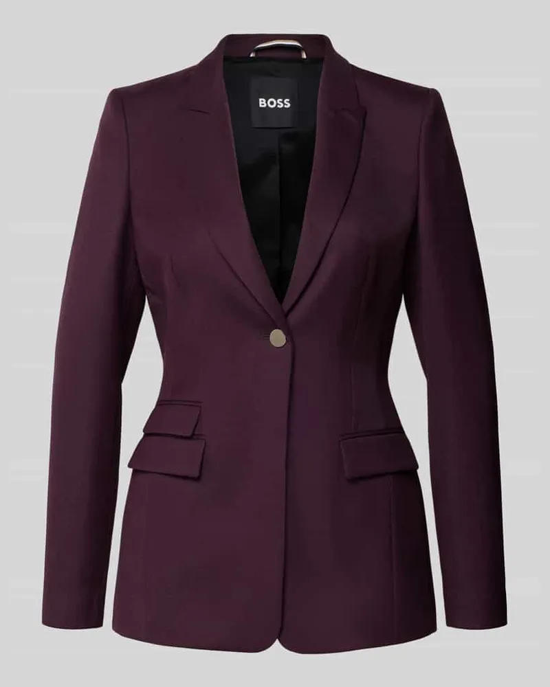 HUGO BOSS Taillierter Blazer aus Woll-Mix Model 'JUICYLARA2 Aubergine