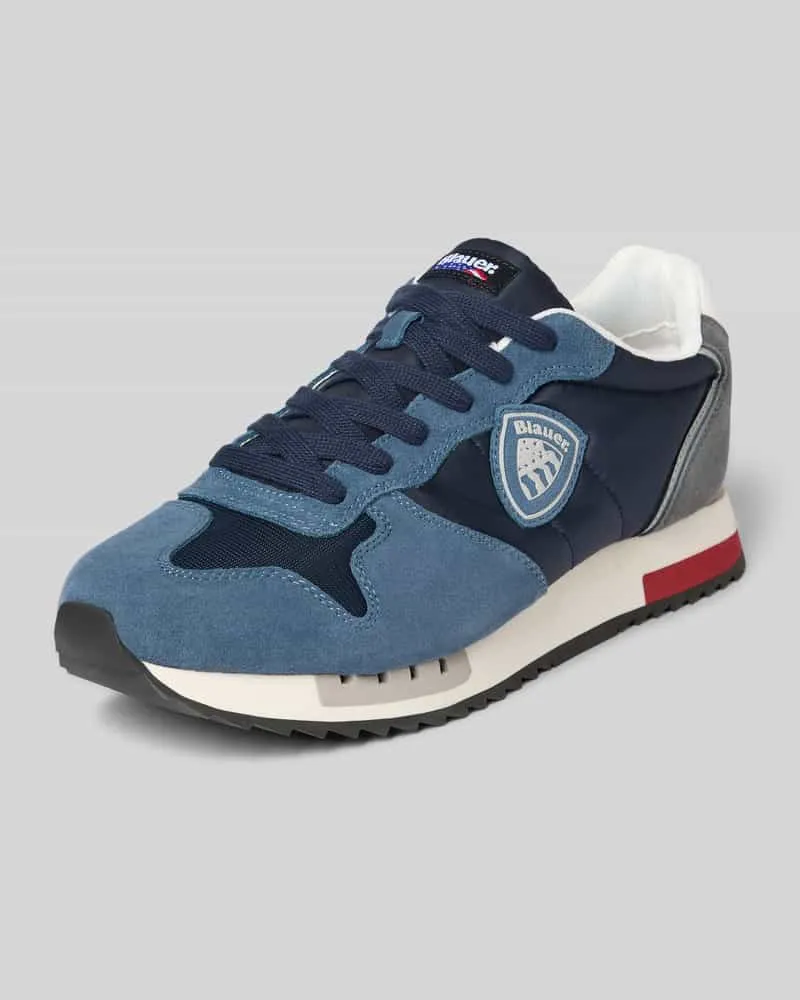 Blauer Sneaker mit Label-Details Modell 'QUEENS05 Marine