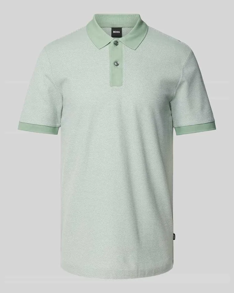 HUGO BOSS Slim Fit Poloshirt mit Strukturmuster Modell 'Phillipson Lind