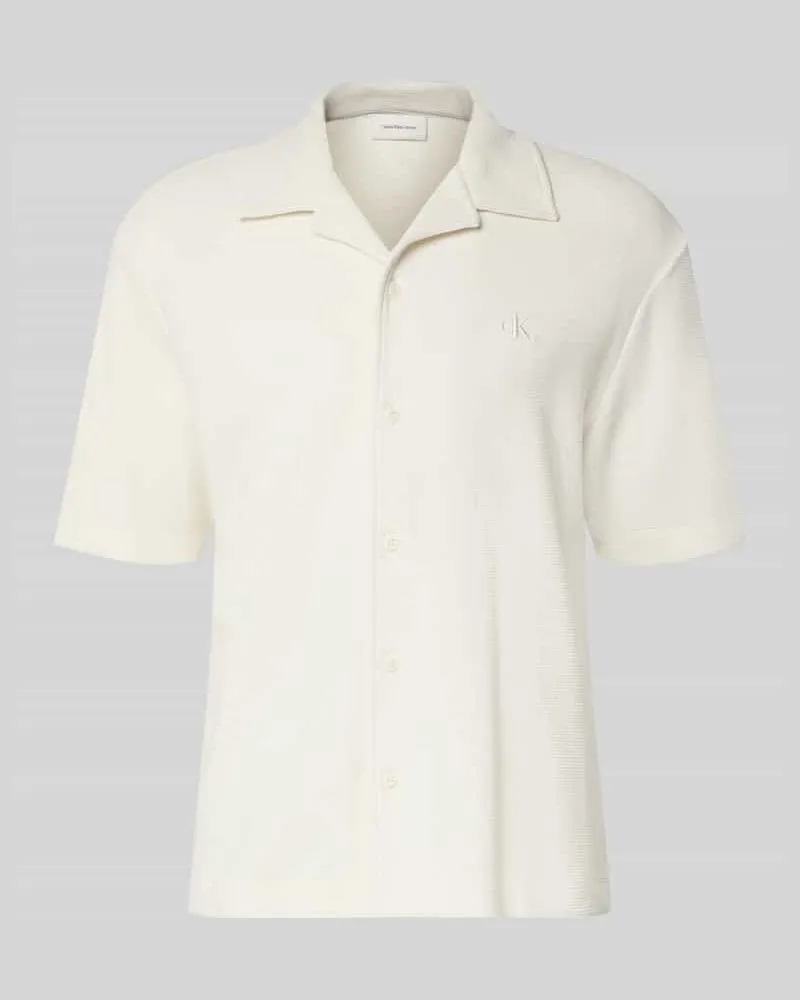 Calvin Klein Relaxed Fit Freizeithemd aus reiner Baumwolle Offwhite