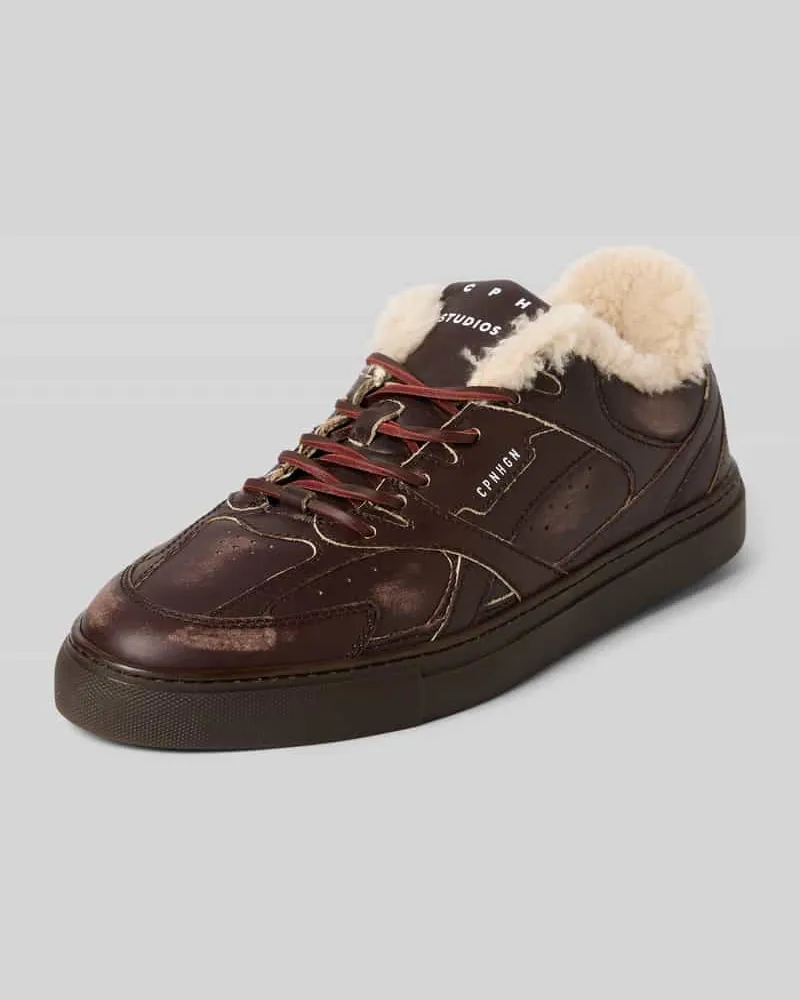 Copenhagen Sneaker mit Schnürverschluss Mittelbraun