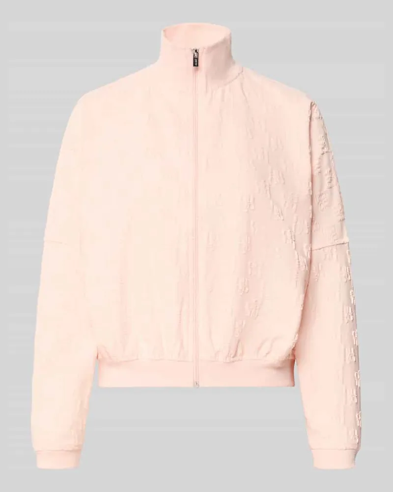 HUGO BOSS Oversized Sweatjacke aus Baumwoll-Mix Modell 'TERRYMONOGRAM_JACKET Rosa