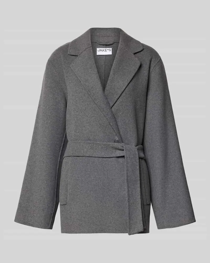 JAKE*S Jacke mit Viskose-Anteil in Wickel-Optik Mittelgrau