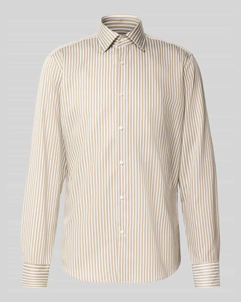 HUGO BOSS Regular Fit Businesshemd aus reiner Baumwolle Modell 'H-Joe-kent Sand