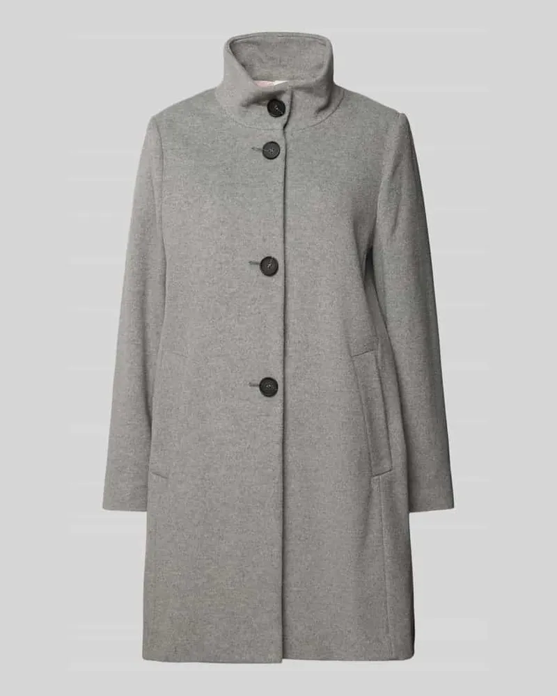 Betty Barclay Schurwollmantel mit Stehkragen Hellgrau