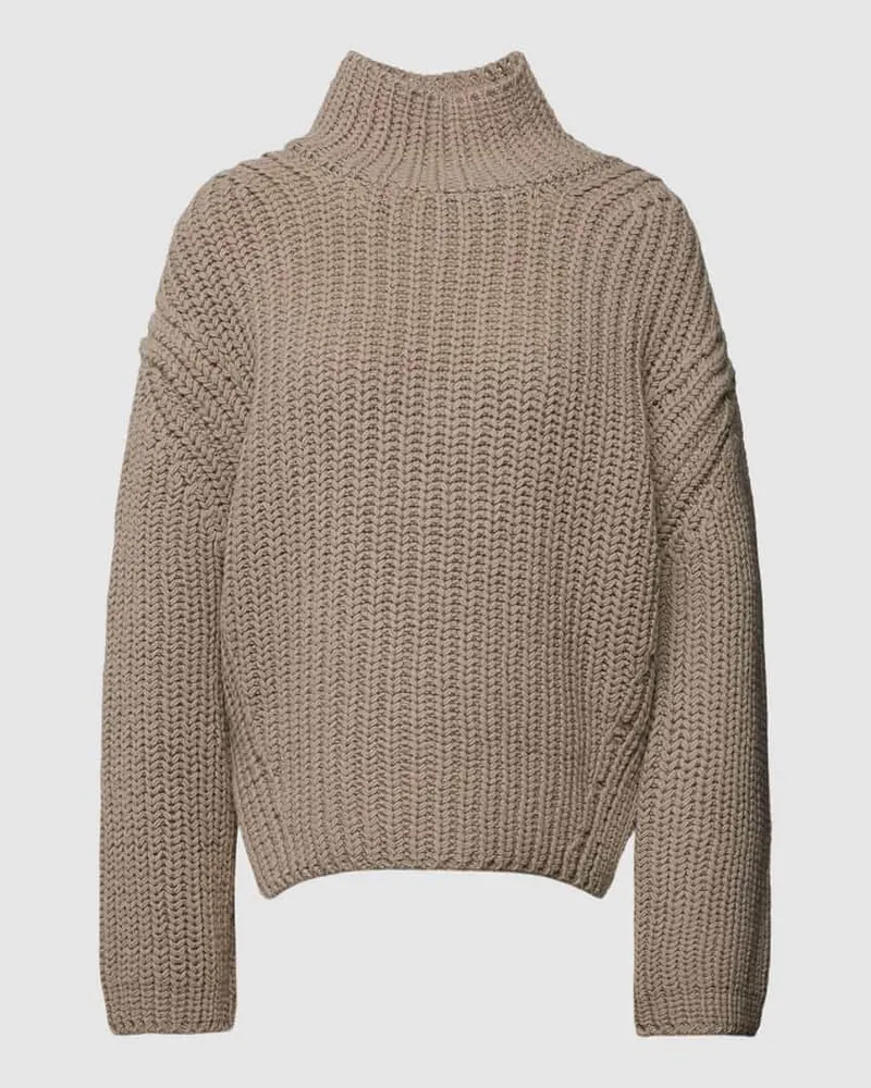 Marc O'Polo Oversized Wollpullover in Strick-Optik Stein