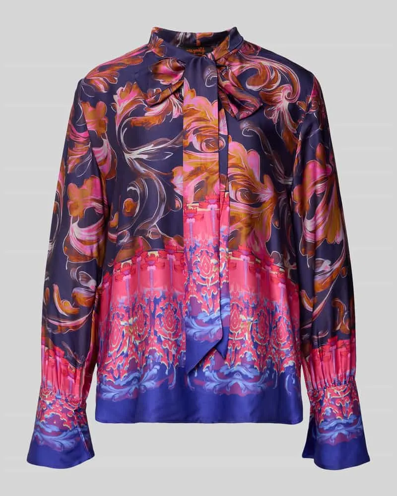 Miss Goodlife Regular Fit Bluse mit Schleifen-Detail Marine