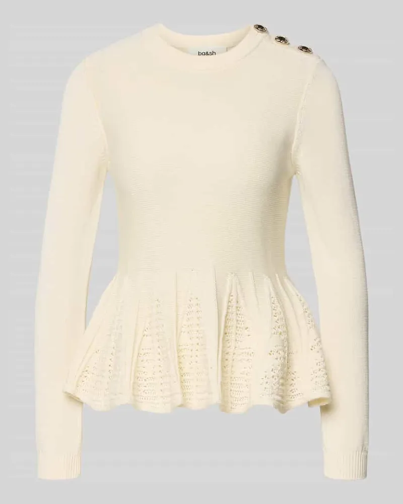ba&sh Strickshirt mit Schößchen Modell 'UTAMA Ecru