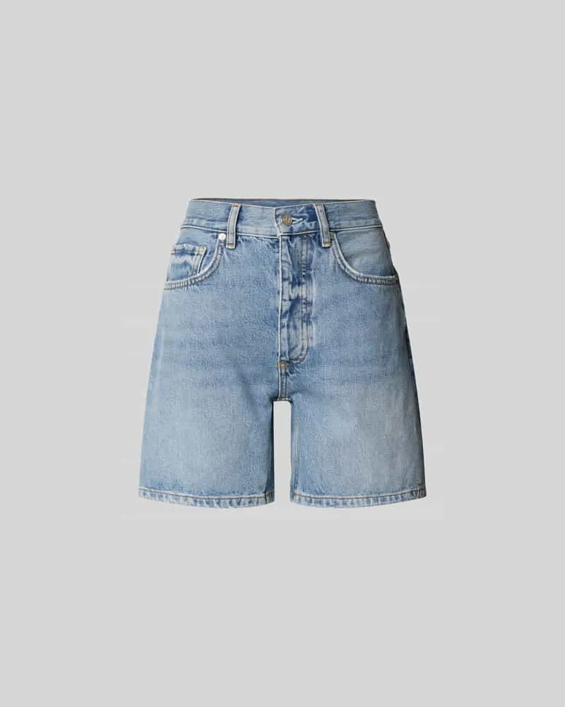 Anine Bing Regular Fit Shorts in Denim-Optik Jeansblau