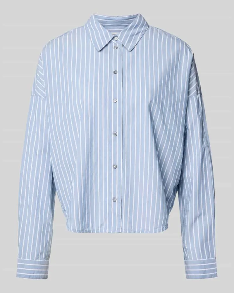 Marc O'Polo Relaxed Fit Hemdbluse aus reiner Baumwolle Hellblau