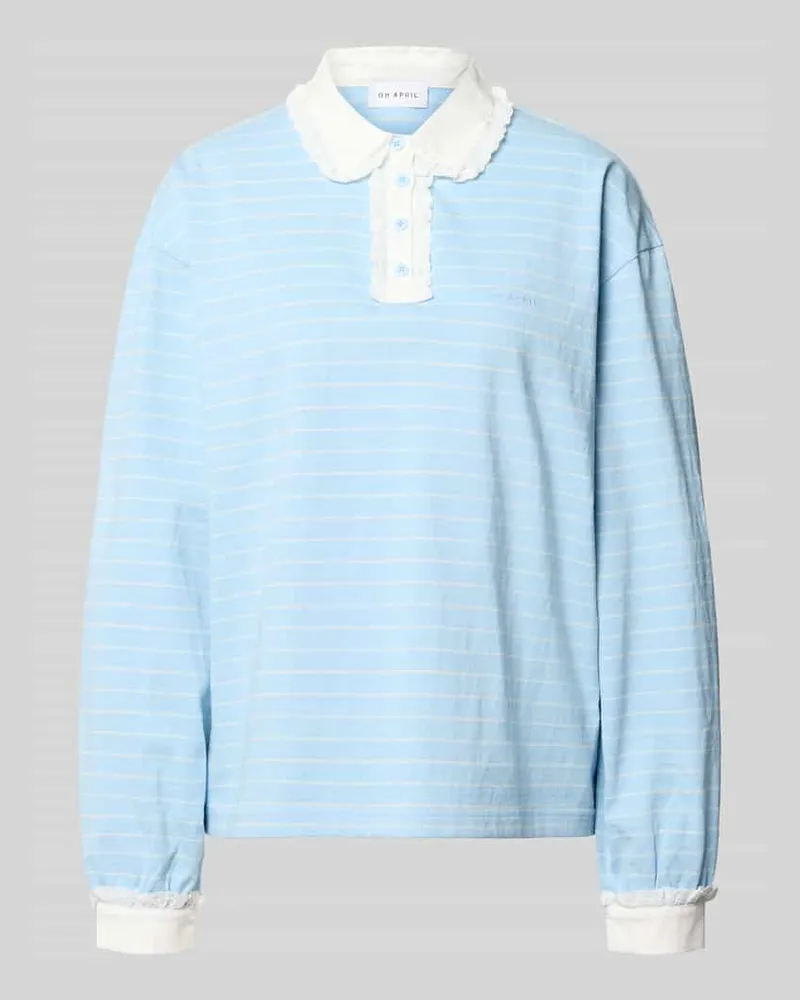 OH APRIL Relaxed Fit Poloshirt mit Label-Stitching Modell 'Jolina Sky