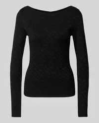 HUGO BOSS Strickpullover mit U-Boot-Ausschnitt Modell 'Ferenti Black