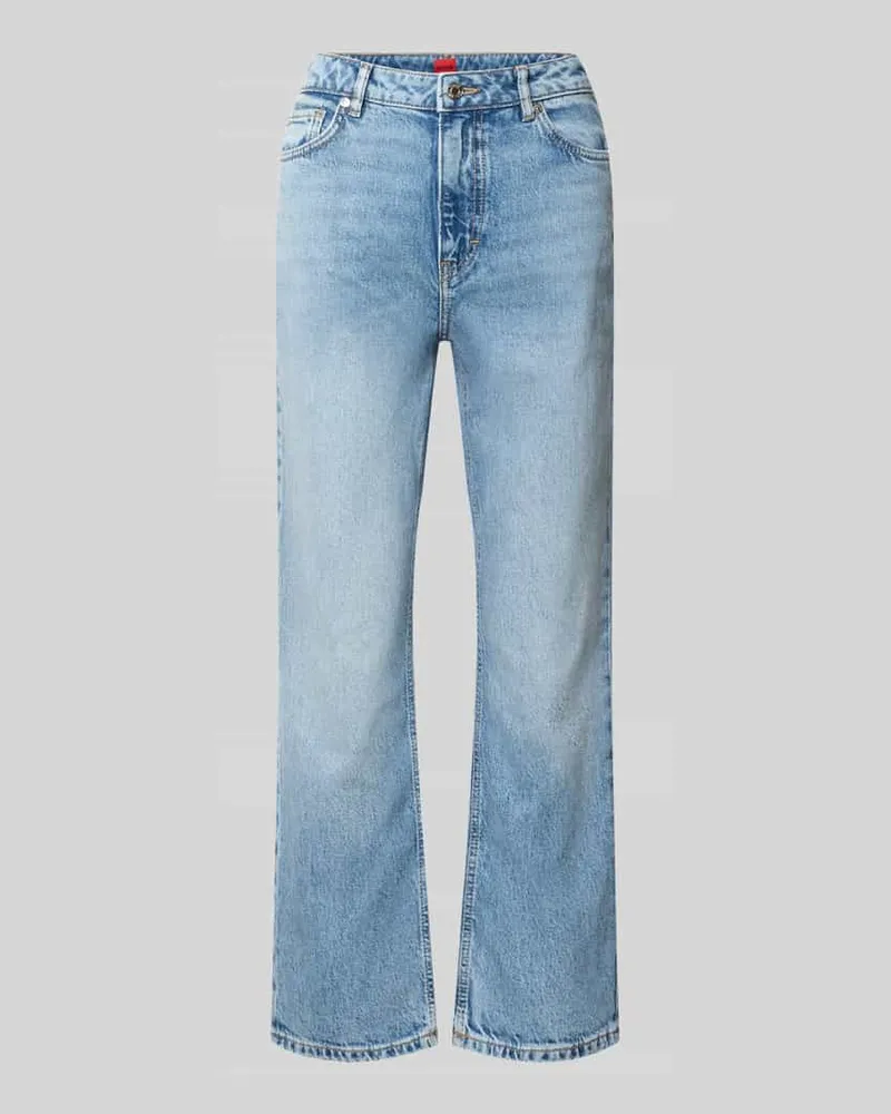 HUGO BOSS Straight Fit Jeans aus Baumwoll-Mix Modell Hellblau