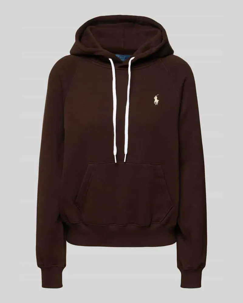 Ralph Lauren Hoodie mit Label-Stitching und Känguru-Tasche Dunkelbraun