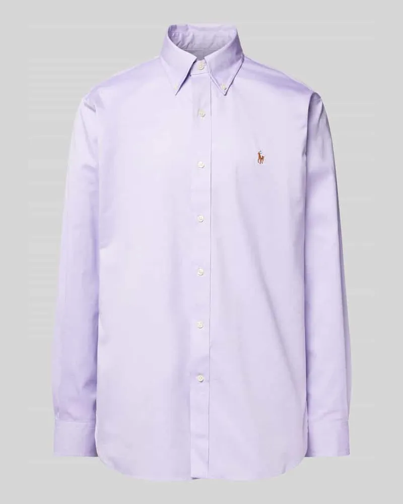 Ralph Lauren Custom Fit Business-Hemd mit Button-Down-Kragen Flieder