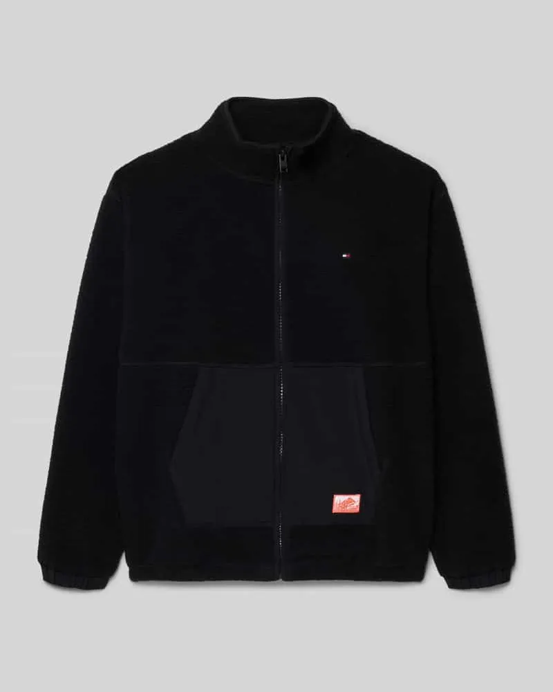 Tommy Hilfiger Regular Fit Fleecejacke mit Baumwoll-Anteil Black