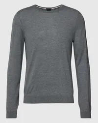 HUGO BOSS Longsleeve in melierter Optik Modell 'Leno Mittelgrau