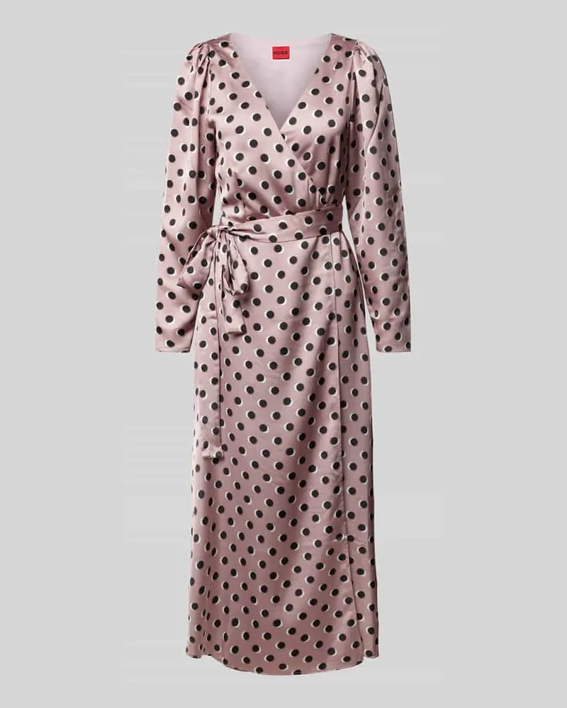 HUGO BOSS Midikleid in Wickel-Optik Modell 'Kapia Altrosa