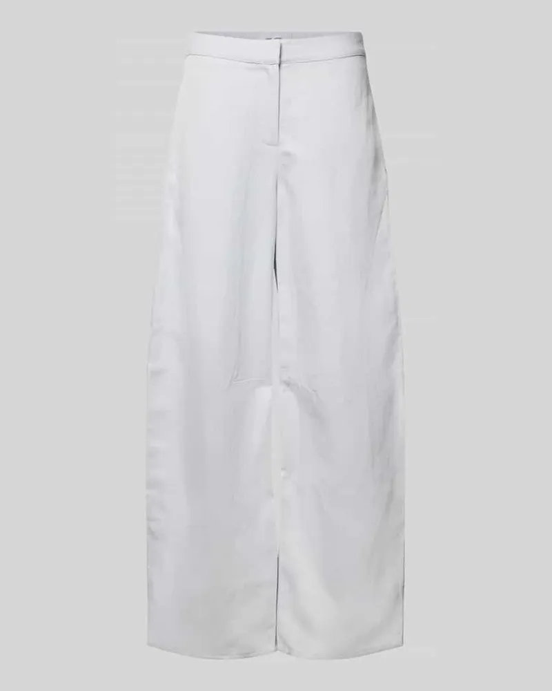 Samsøe & Samsøe Wide Leg Pants mit Leinen-Anteil Modell 'SAROKO Hellgrau