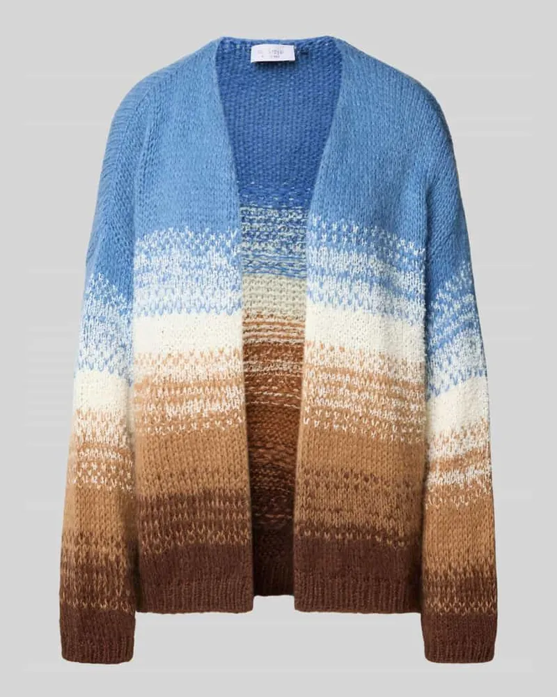 Rich&Royal Cardigan mit gerippten Abschlüssen Rauchblau