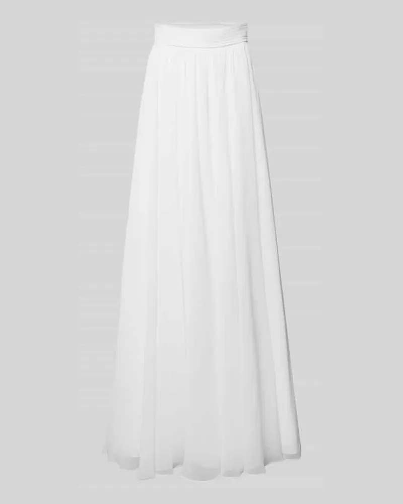LUXUAR Midirock mit Nahtreißverschluss Offwhite