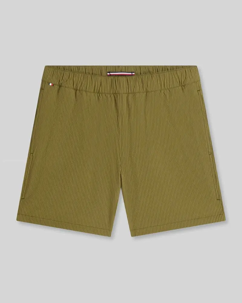 Tommy Hilfiger Regular Fit Shorts aus seesucker Modell 'DOVER Khaki