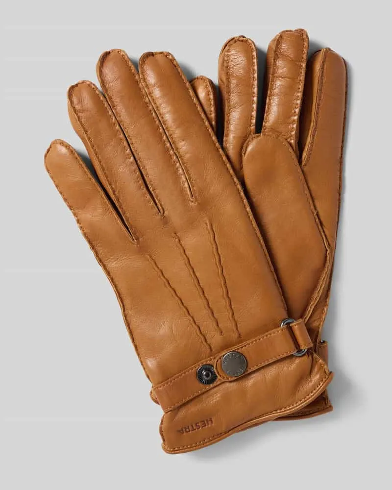 Hestra Handschuhe mit Label-Detail Modell 'Jake Cognac