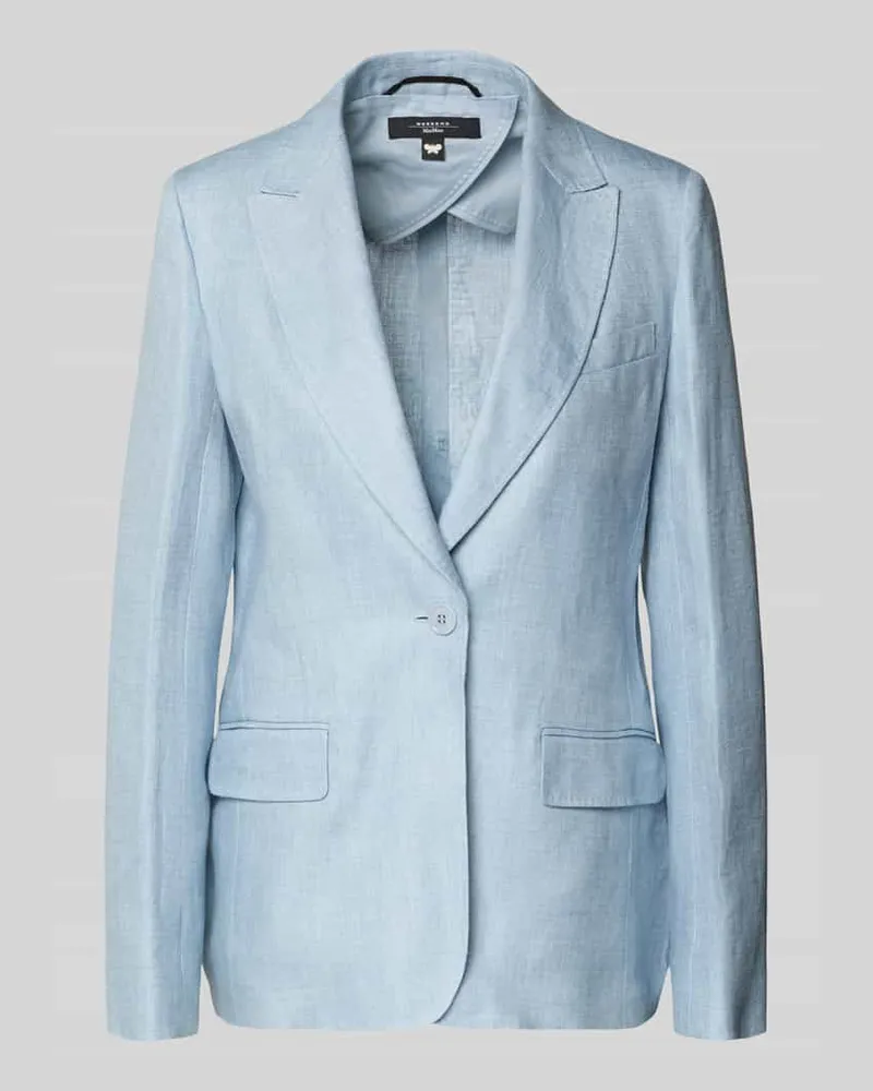 Max Mara Shaped Fit Blazer aus reinem Leinen Modell 'NALUT Hellblau