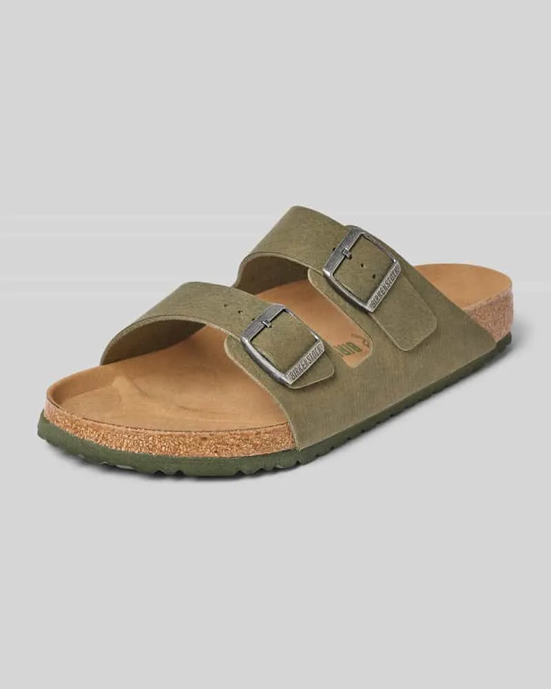 Birkenstock Slides mit Dornschließen Modell 'Arizona Oliv