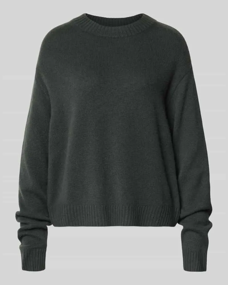 Christian Berg Kaschmirpullover mit gerippten Abschlüssen Dunkelgruen