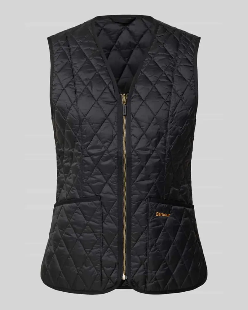Barbour Regular Fit Weste mit V-Ausschnitt Modell 'BETTY Black