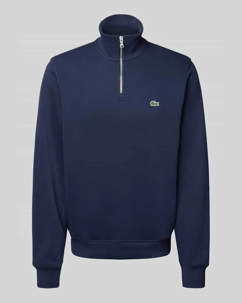 Lacoste Regular Fit Troyer aus reiner Baumwolle Marine