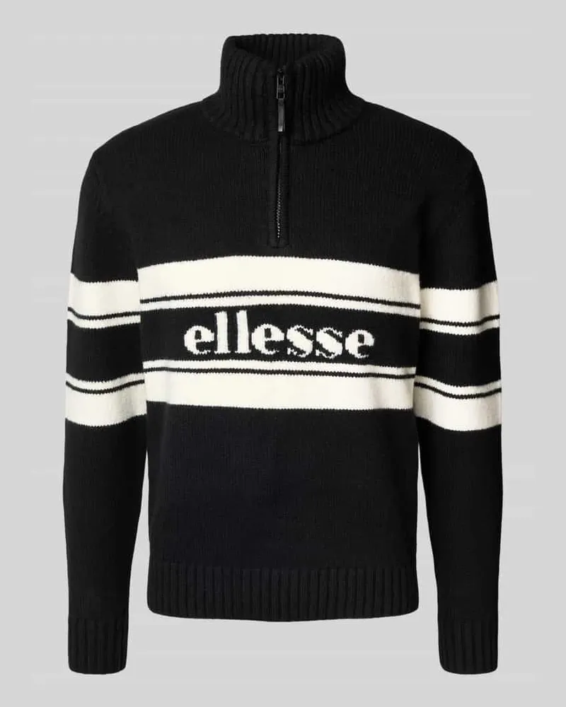Ellesse Strickpullover mit Troyer-Kragen Modell 'PALLONI Black