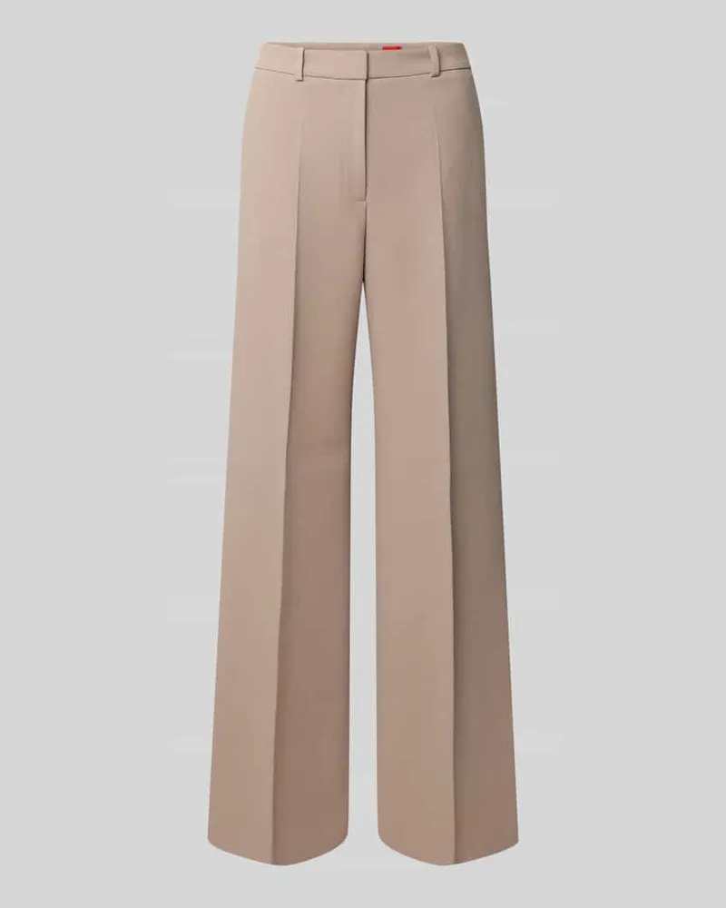 HUGO BOSS Wide Leg Stoffhose mit Viskoseanteil Modell 'HASMINA Sand