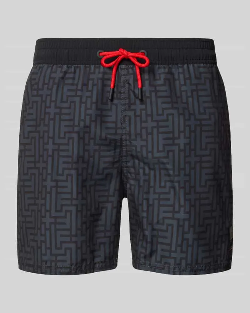 Bogner Regular Fit Badeshorts mit Tunnelzug Modell 'Nelson Graphit