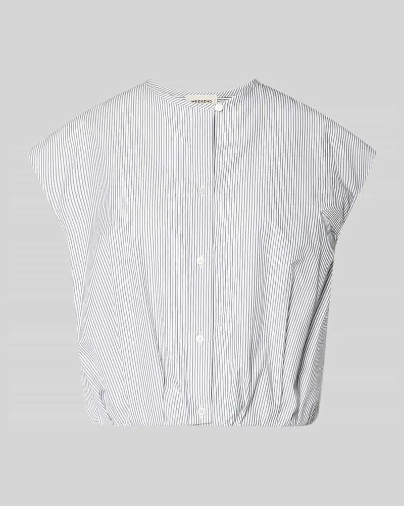 Max Mara Boxy Fit Kurzarmbluse aus reiner Baumwolle Modell 'GELATINA Weiss