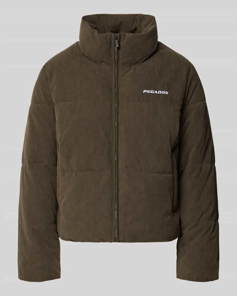 PEGADOR Steppjacke mit Cordstruktur Dunkelbraun