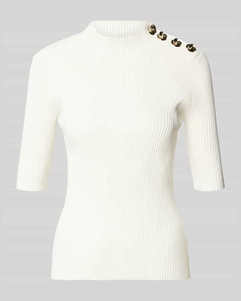Ted Baker Strickshirt mit Zierknöpfen und 1/2-Arm Offwhite