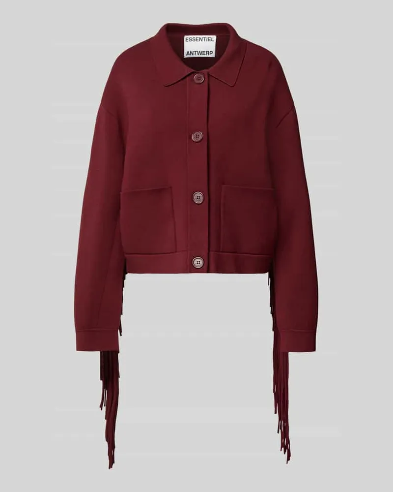 Essentiel Boxy Fit Cardigan aus Viskose-Mix Modell 'ISTERN Bordeaux