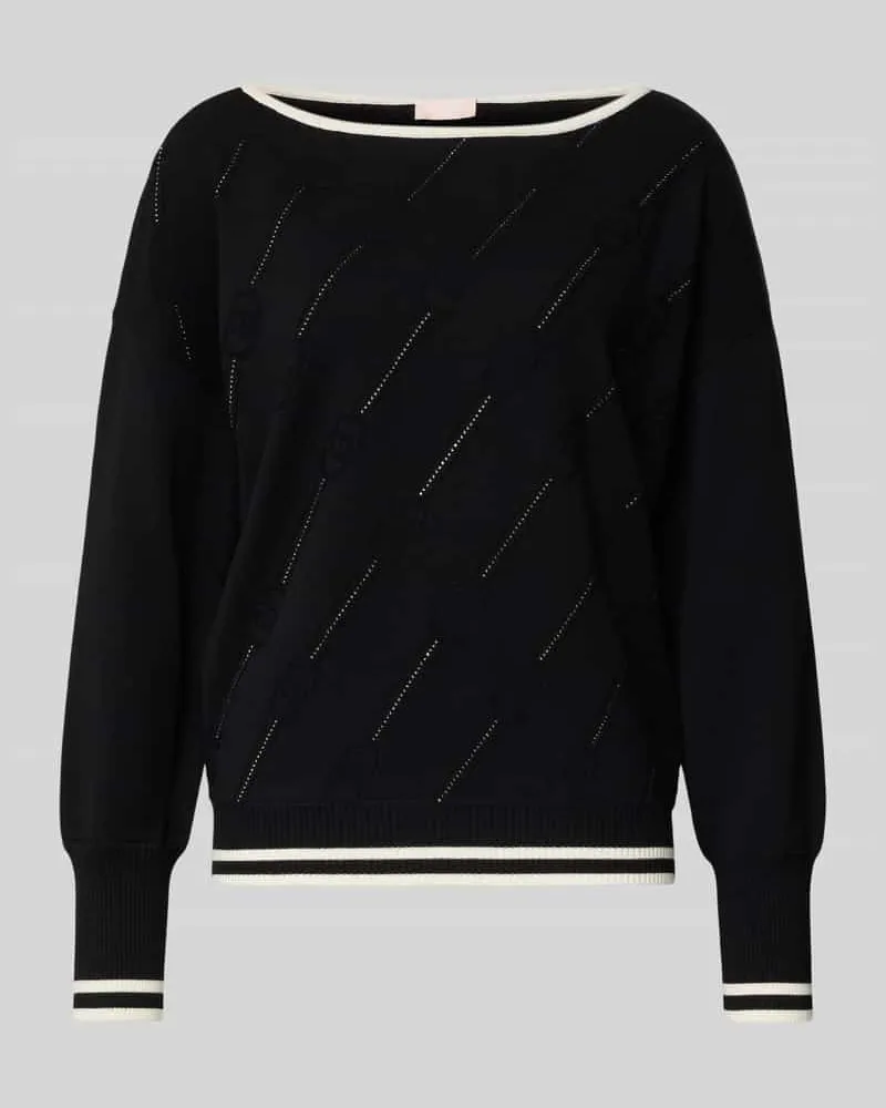 Liu Jo Strickpullover mit Strasssteinbesatz Black