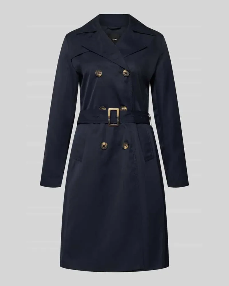 ZERO Trenchcoat mit Gürtel und seitlichen Eingrifftaschen Marine