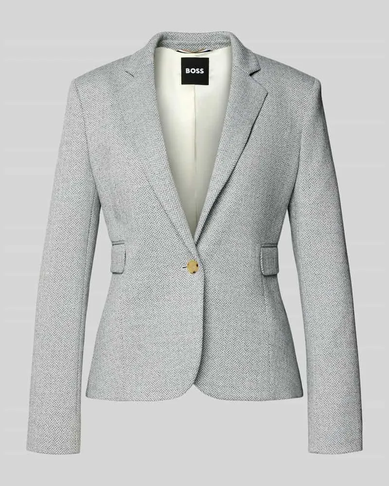 HUGO BOSS Shaped Fit Blazer mit Allover-Muster Modell 'JIA13A Hellgrau