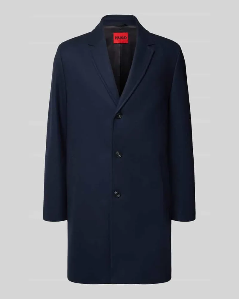 HUGO BOSS Regular Fit Mantel aus Woll-Mix Modell 'MALTE Marine
