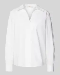 Lanius Regular Fit Bluse mit Umlegekragen Weiss