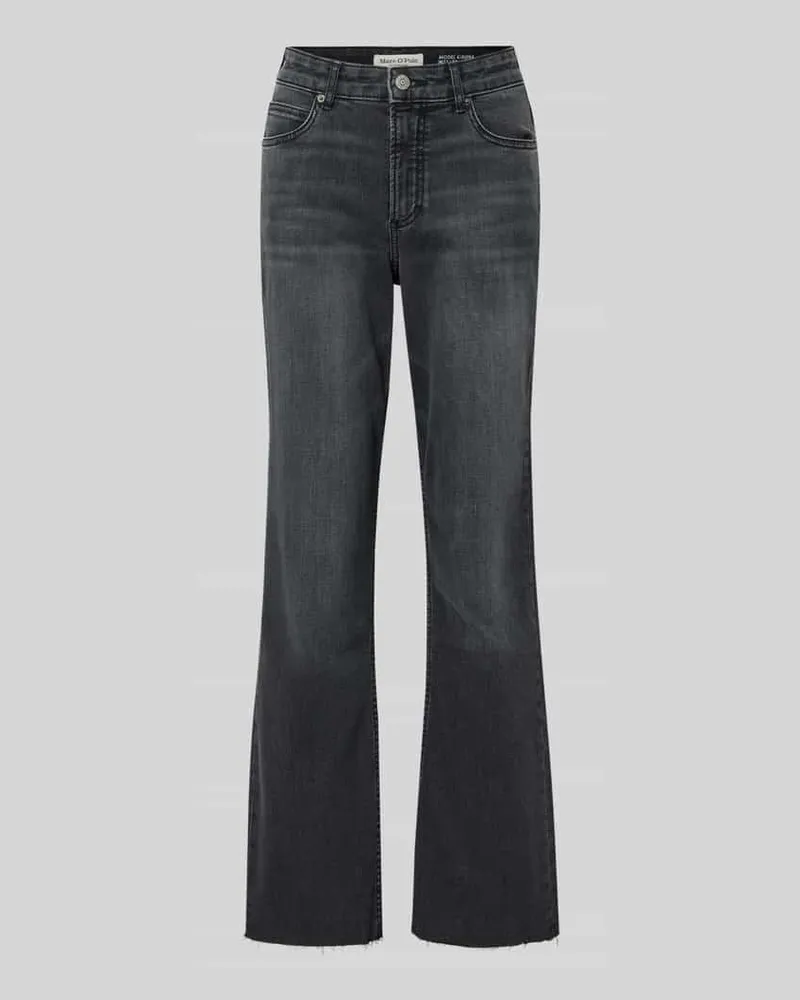 Marc O'Polo Flared Fit High Rise Jeans aus Baumwoll-Mix Modell 'KIRUNA Anthrazit