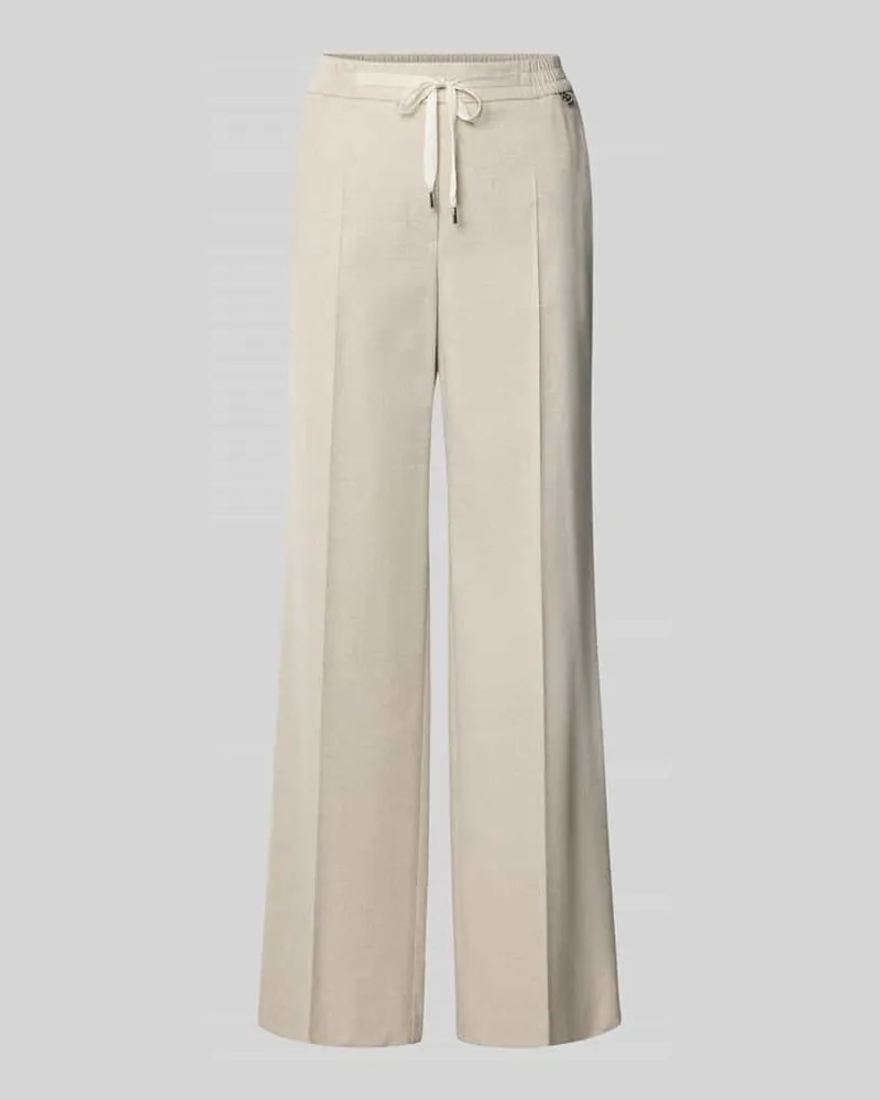 Marc Cain Straight Fit Stoffhose mit Viskose-Anteil und Bügelfalten Offwhite