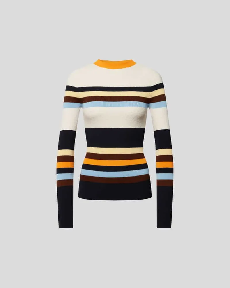 Victoria Beckham Pullover mit Streifenmuster Beige