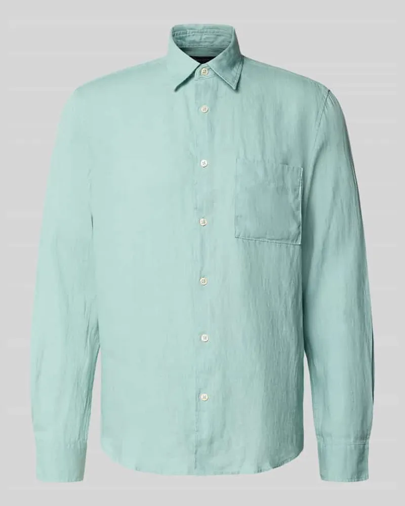 Marc O'Polo Regular Fit Freizeithemd aus reinem Leinen Mint